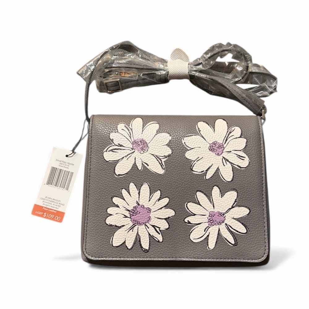 Vera Bradley Small Flap Hipster Quiet Shade Gray Crossbody/purse NWT